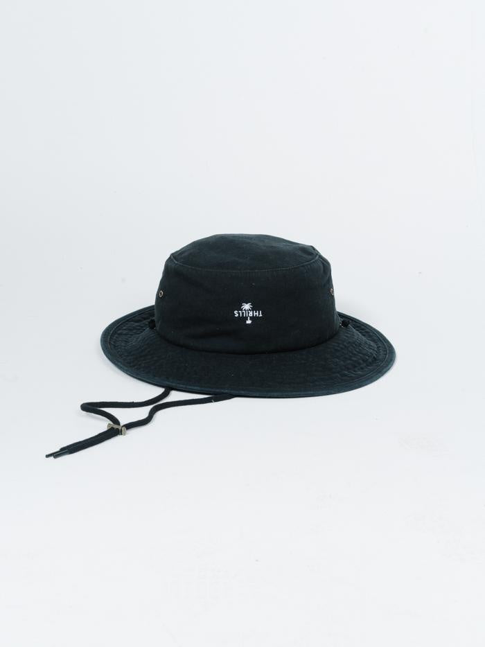 Palm Embro Boonie Hat - Black