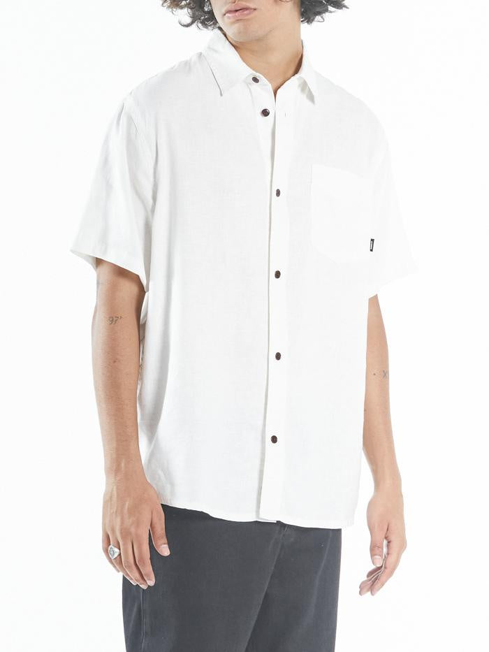 Hemp Minimal Short Sleeve Shirt - Dirty White