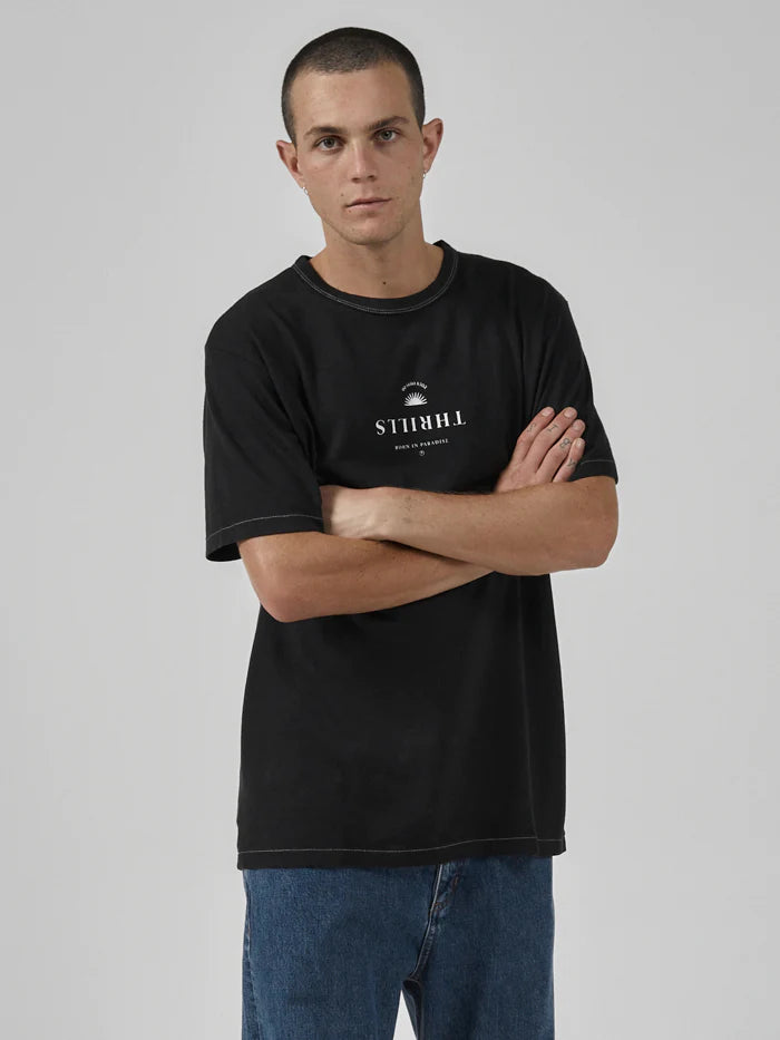 Hemp Wake Up In Paradise Merch Fit Tee - Washed Black