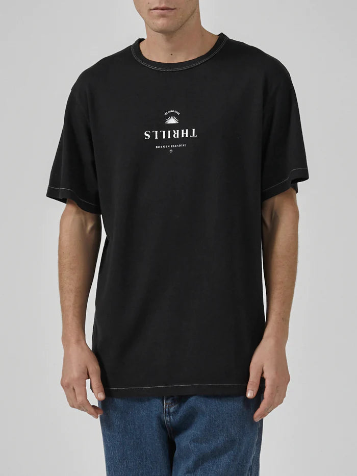 Hemp Wake Up In Paradise Merch Fit Tee - Washed Black