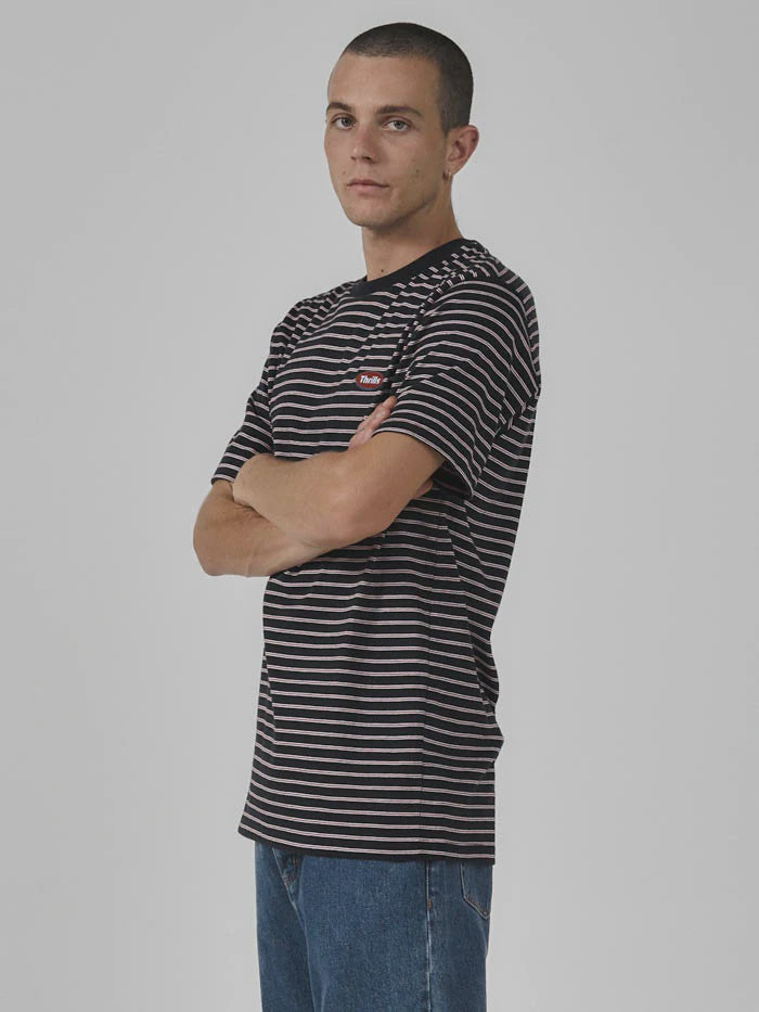 Transfixed Stripe Merch Fit Tee - Dark Navy