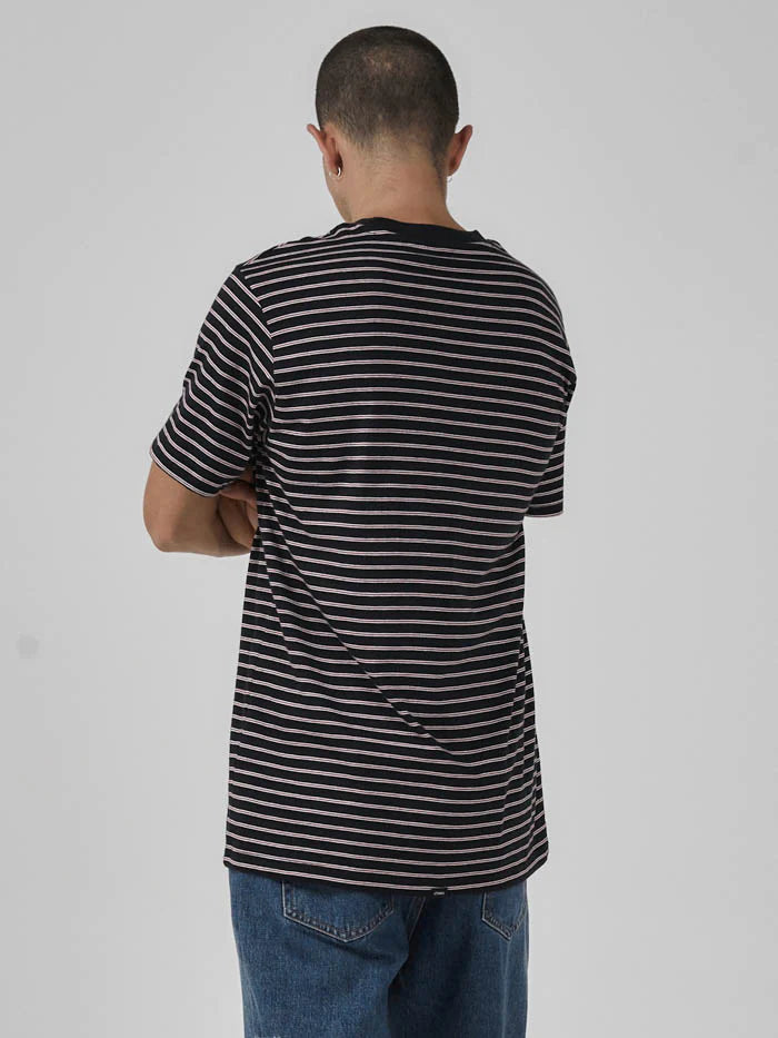 Transfixed Stripe Merch Fit Tee - Dark Navy