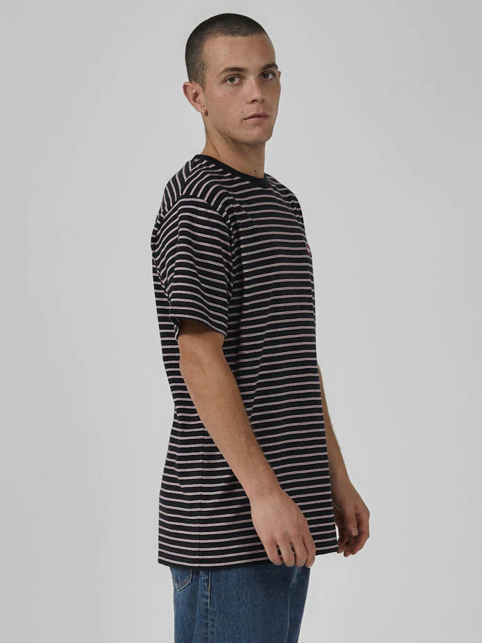 Transfixed Stripe Merch Fit Tee - Dark Navy