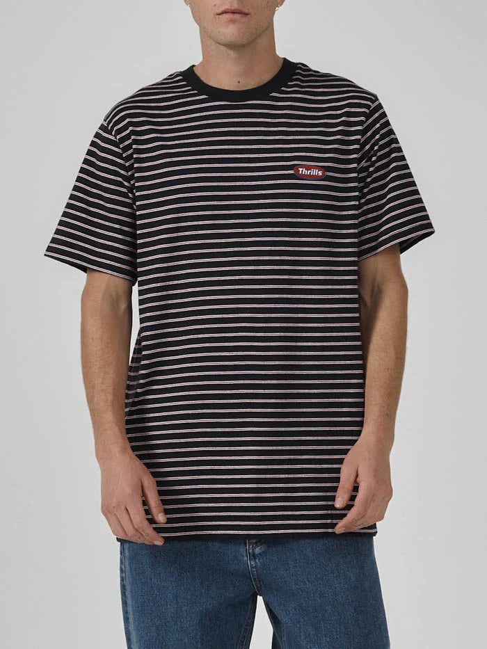 Transfixed Stripe Merch Fit Tee - Dark Navy
