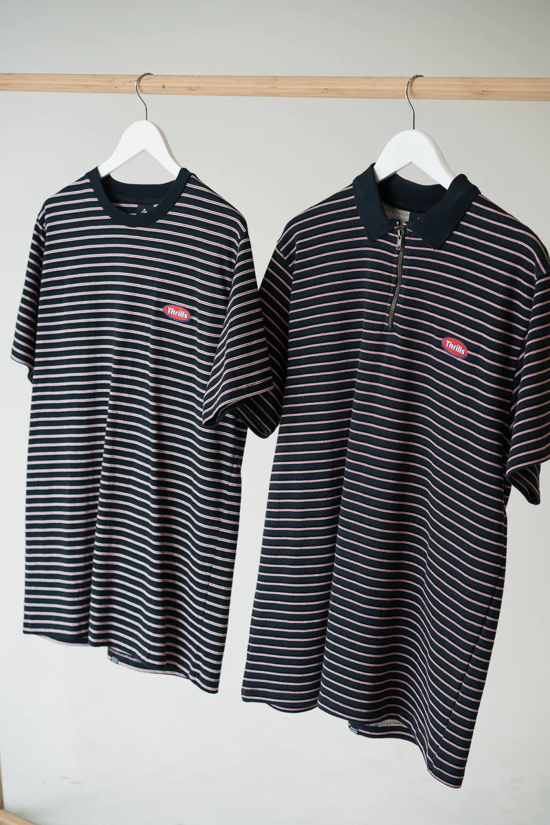 Transfixed Stripe Merch Fit Tee - Dark Navy