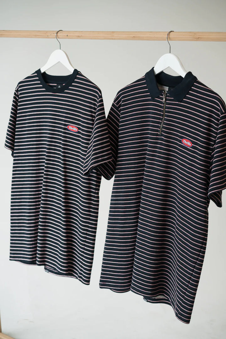 Transfixed Stripe Merch Fit Tee - Dark Navy