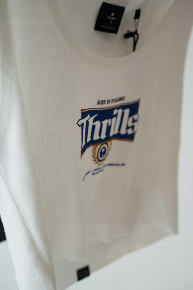 King Of Thrills Baby Crop Tee - Dirty White