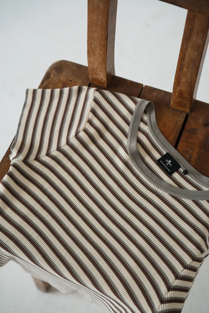 Only You Knit Baby Crop Tee - Overcast