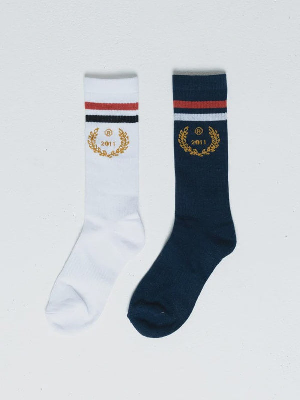 Thrills Royal Habits 2 Pack Sock- Total Eclipse/White