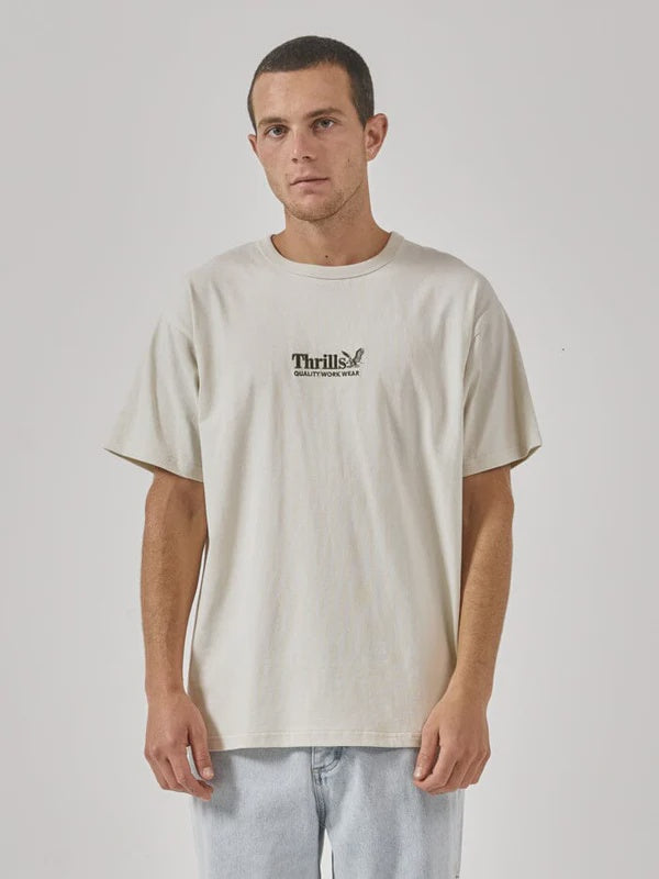 Thrills Workwear Embro Box Fit Tee- Heritage White