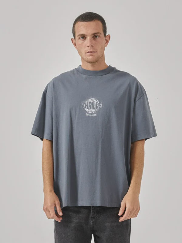 Thrills Spectral Static Box Fit Oversize Tee- Dark Slate