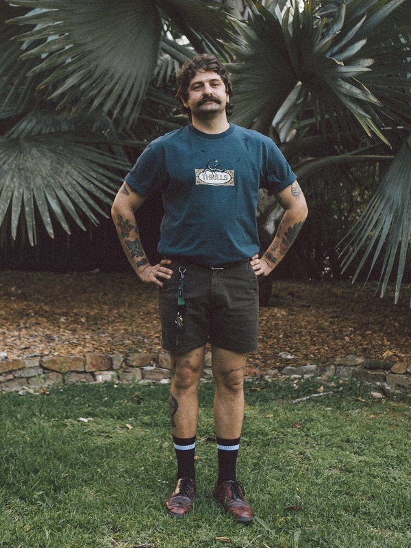 Thrills Rise Above Oversize Fit Tee- Grey Ebony