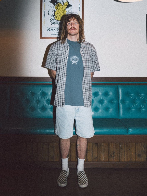 Thrills Slacker Denim Short- Faded Dust Blue