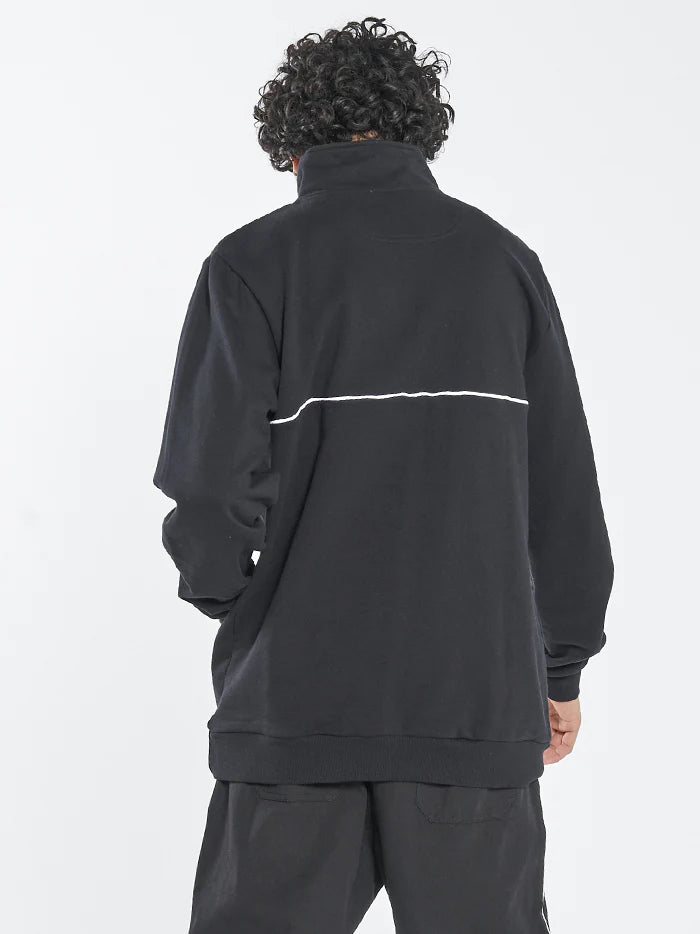 Two Tone 3/4 Zip Fleece - Black