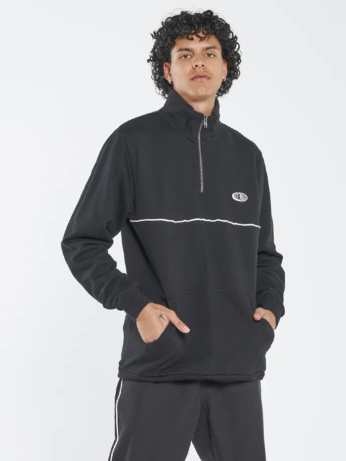 Two Tone 3/4 Zip Fleece - Black