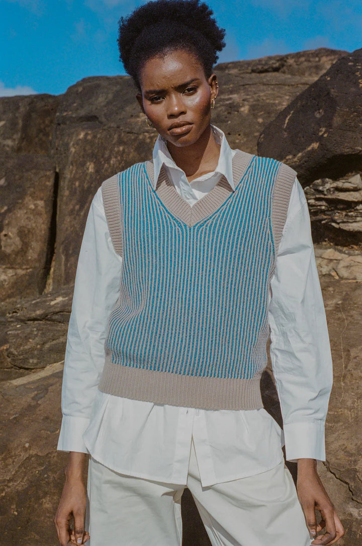 Clyde Knit Vest - Cerulean Blue