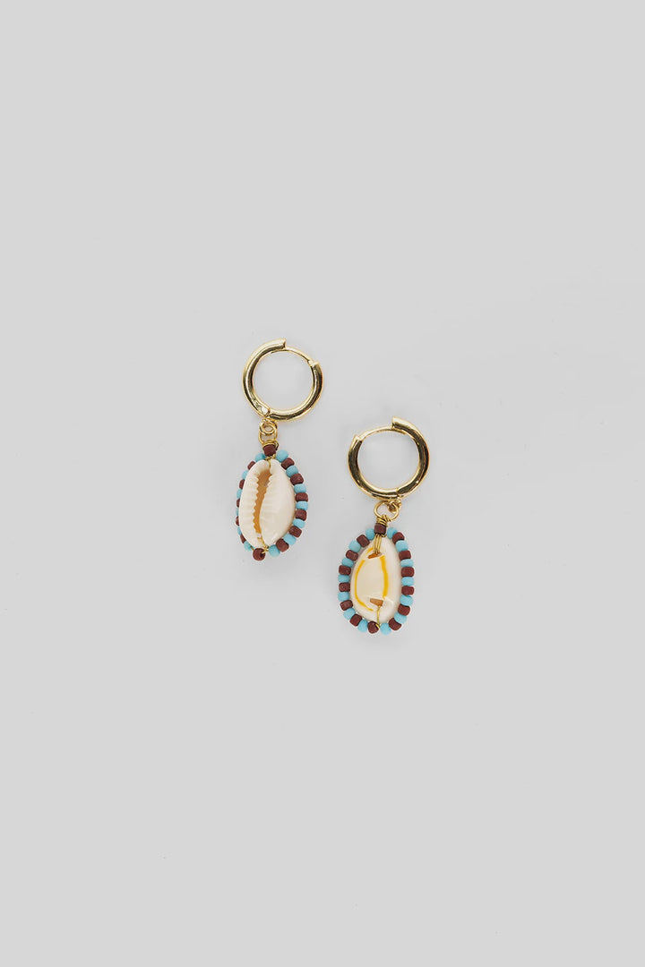 The Wolf Gang Bibi Earring- Brown/Aqua