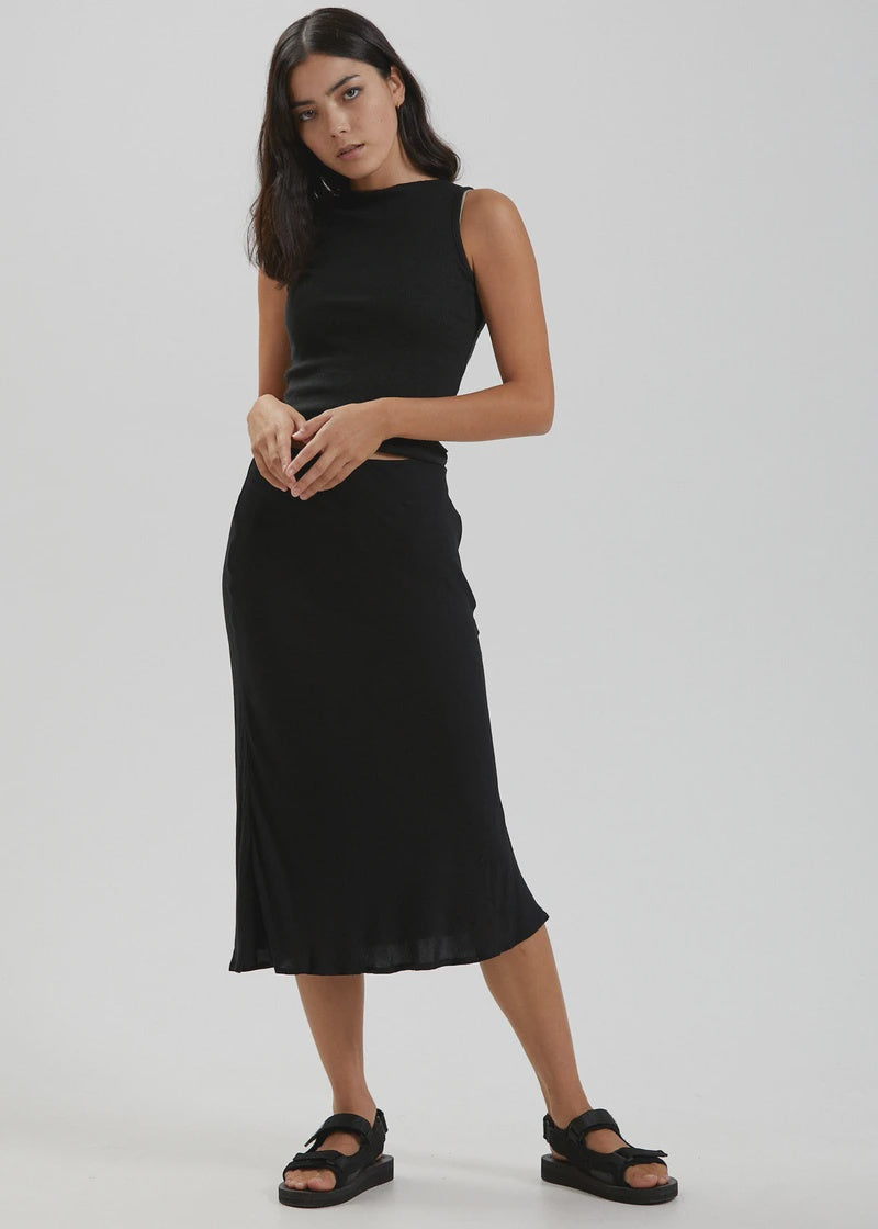 Janey Recycled Midi Skirt - Black