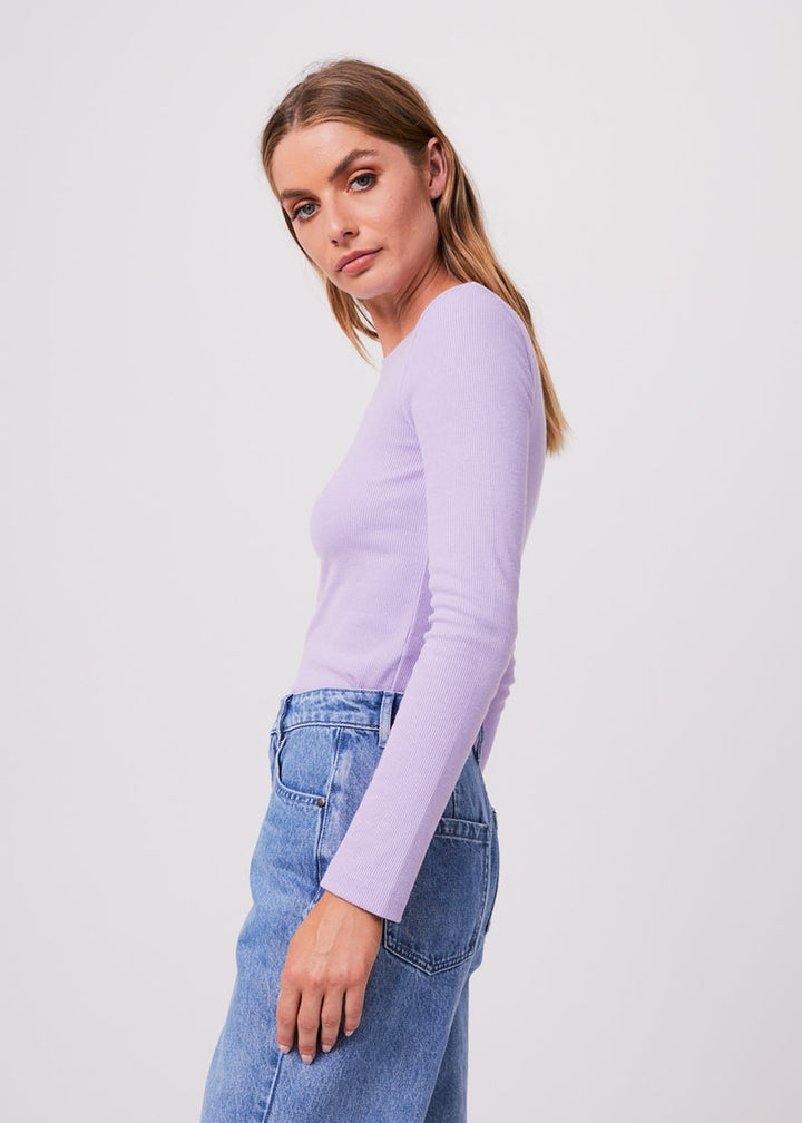Harvey Hemp Rib Long Sleeve Tee - Orchid