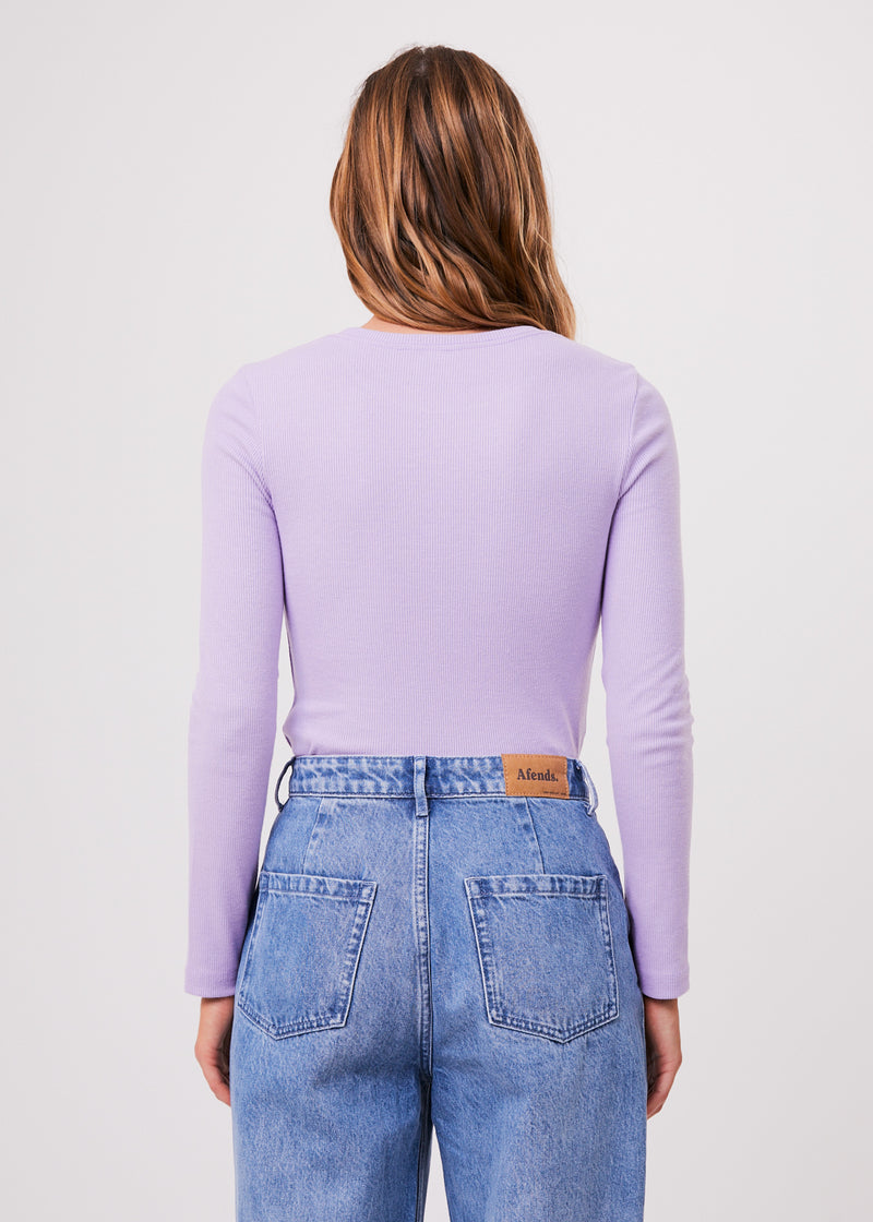 Harvey Hemp Rib Long Sleeve Tee - Orchid