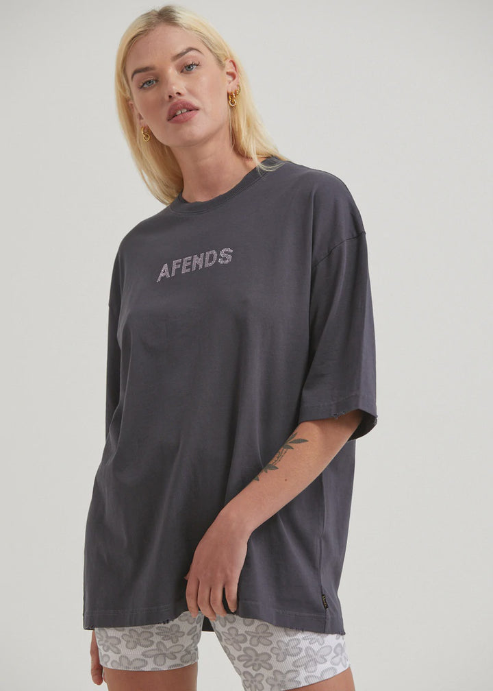 Glits Recycled Oversized T-Shirt- Charcoal