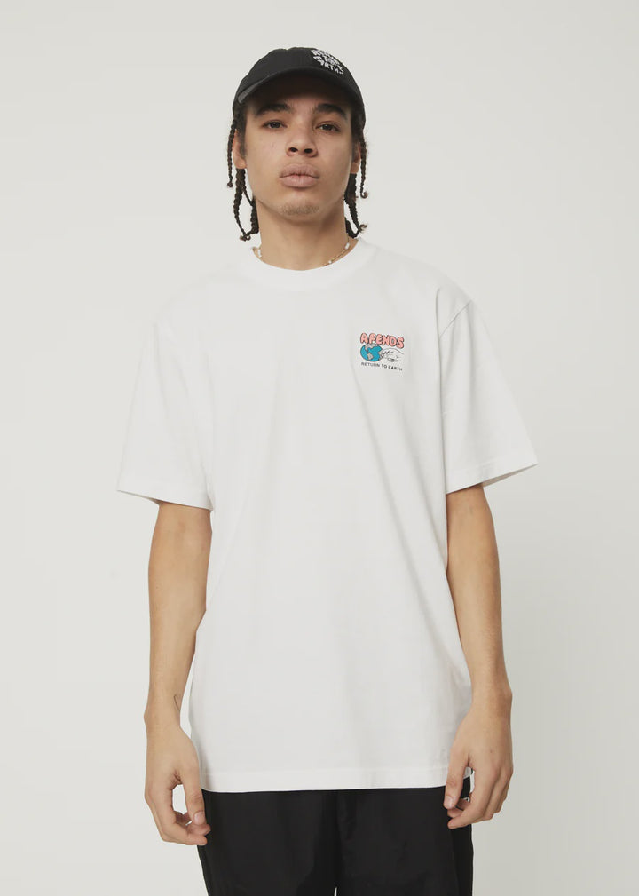 Back To It- Recycled Retro Graphic Logo T-Shirt- White