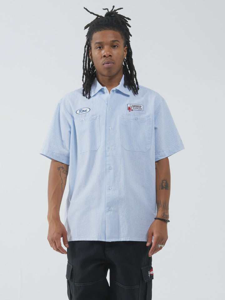 Worship Tread Lightly Work Shirt- Float Blue