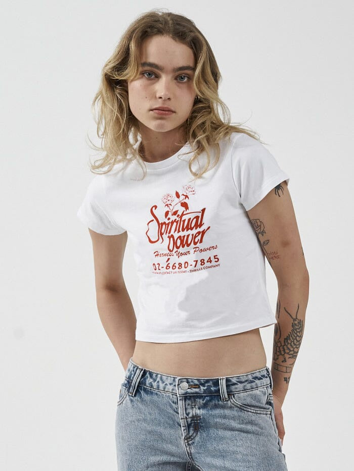 Thrills Harness Your Power Mini Tee - White