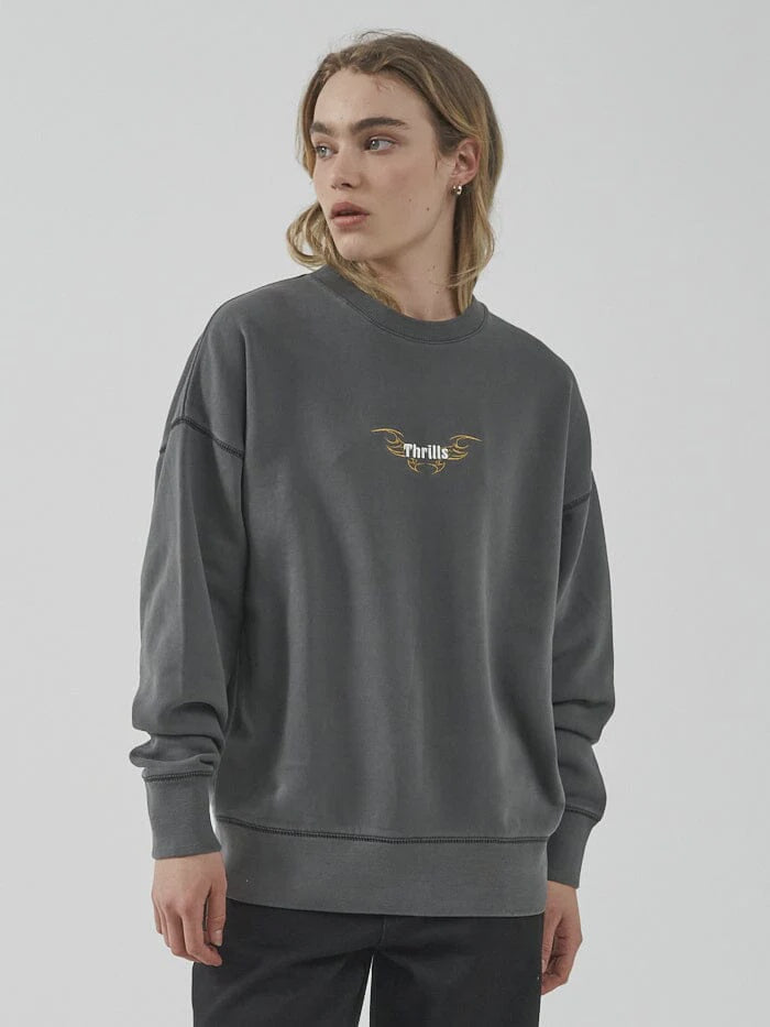 Thrills Golden Wings Slouch Crew - Merch Black