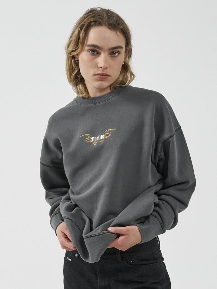 Thrills Golden Wings Slouch Crew - Merch Black