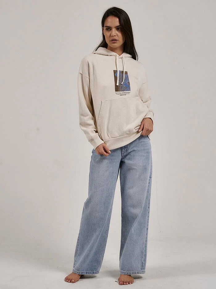 Relaxation Station Fleece Hood - Heritage White