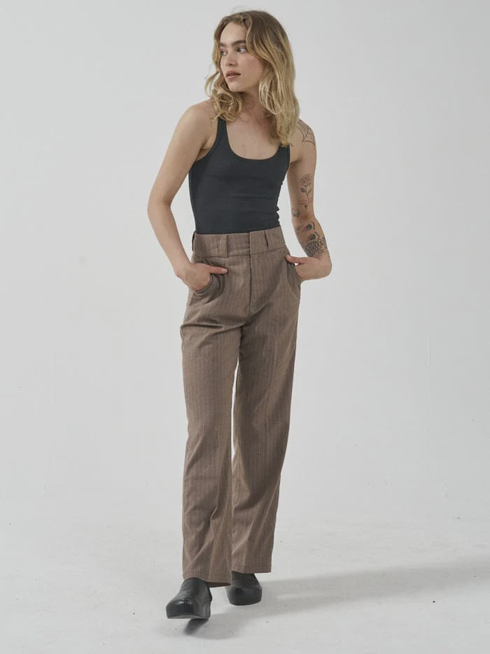 Danny Pinstripe Pant - Taupe