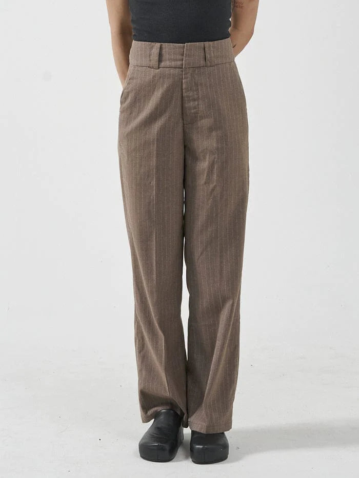 Danny Pinstripe Pant - Taupe