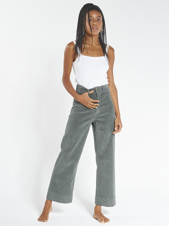 Belle Cord Pant- Lume Green