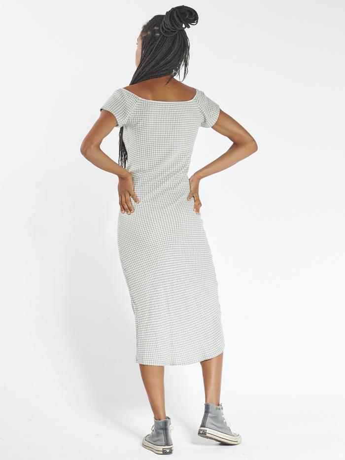 Aalto Square Neck Bias Dress - Eucalyptus