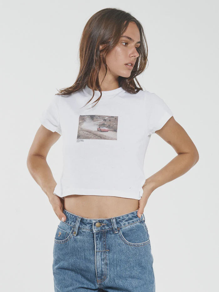 Red Corvette Mini Tee - White