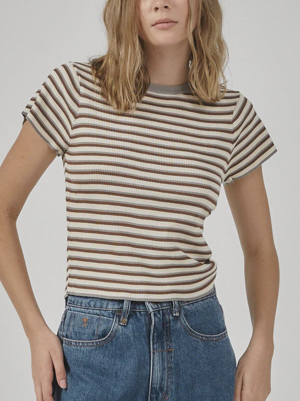 Only You Knit Baby Crop Tee - Overcast