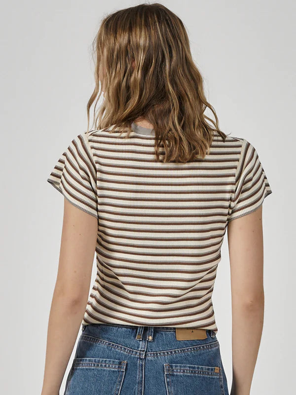 Only You Knit Baby Crop Tee - Overcast