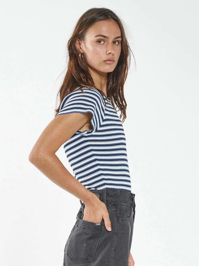 Only You Knit Baby Crop Tee - Blue