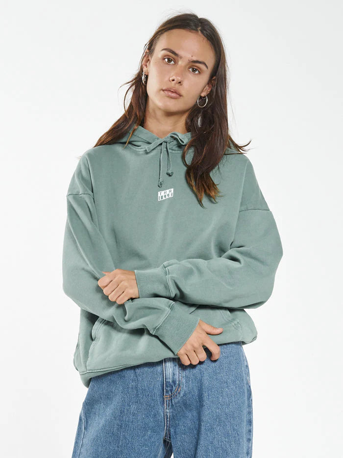 Thrills Stack Fleece Hood - Comfrey