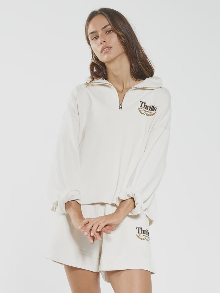 Deluxe 3/4 Zip Pullover - Unbleached