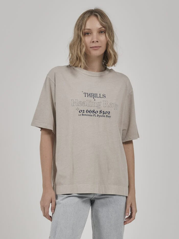 Healing Rays Box Fit Tee - Pavement