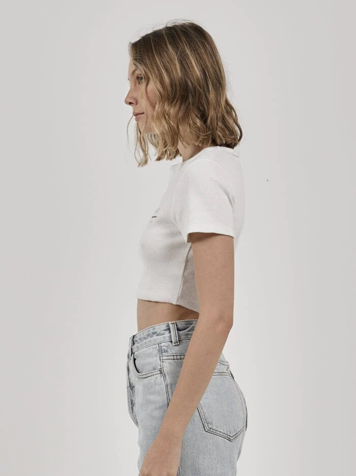 One For All Baby Crop Tee - Dirty White