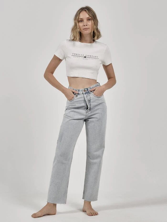 One For All Baby Crop Tee - Dirty White