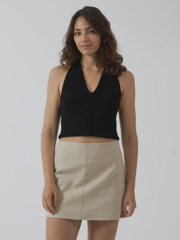 Thrills Kendall Knit Halter- Black