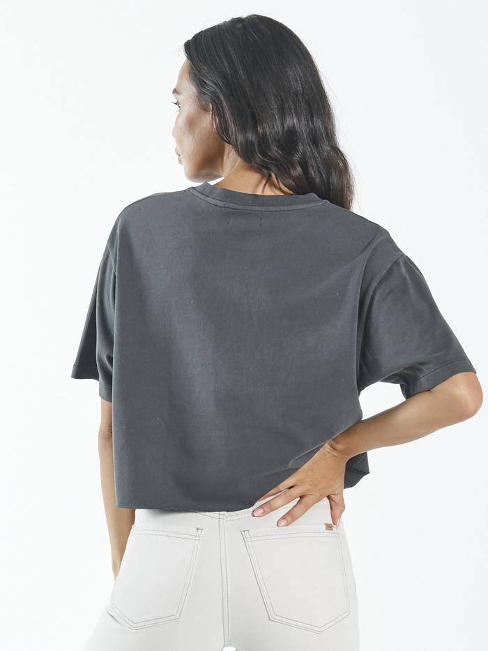 Thrills Embro Unlimited Crop Merch Fit Tee - Merch Black