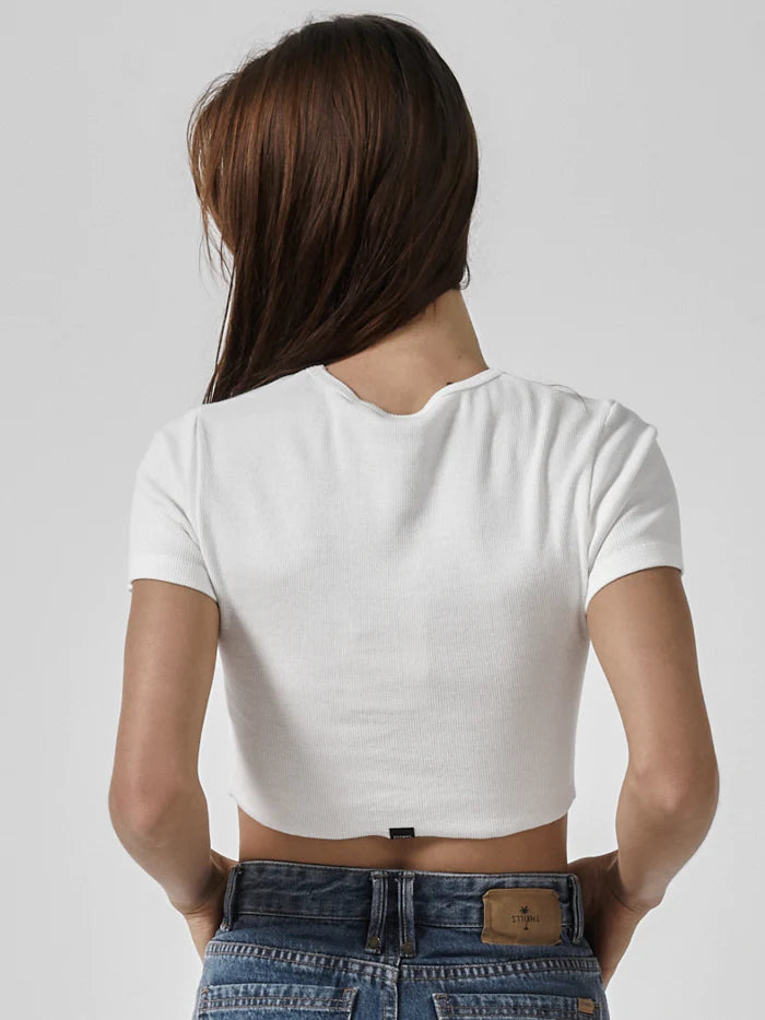 King Of Thrills Baby Crop Tee - Dirty White