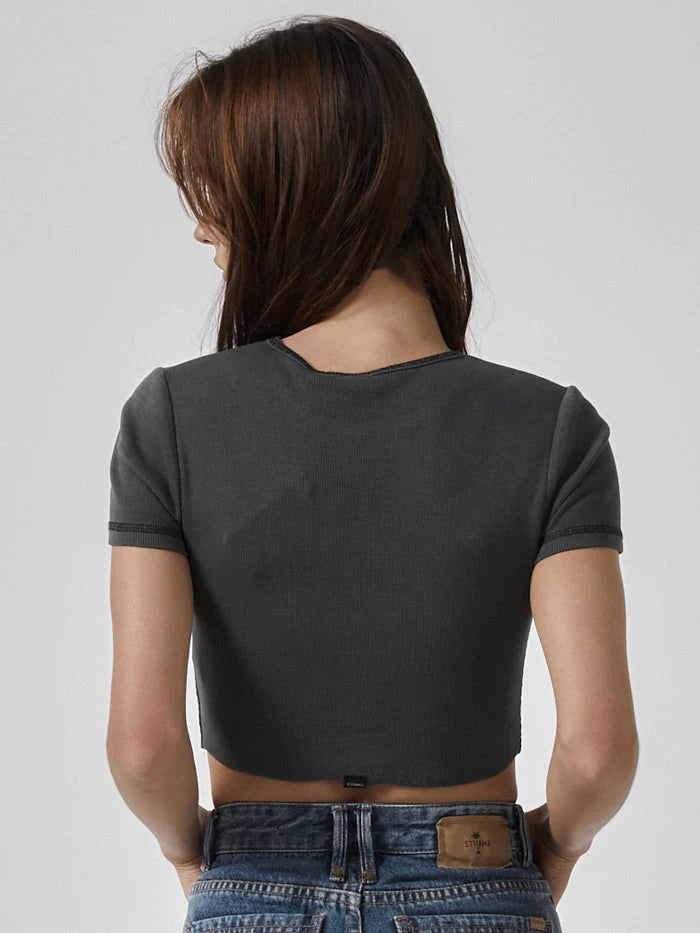 King Of Thrills Baby Crop Tee - Merch Black