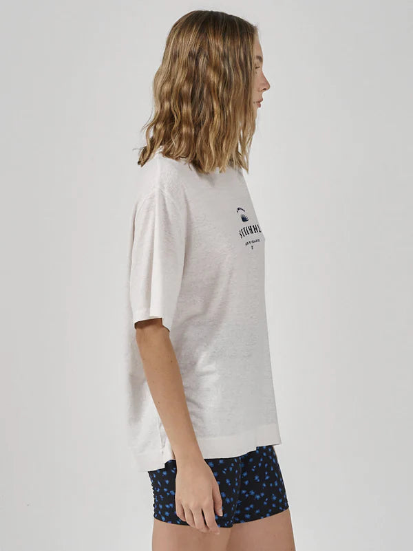 Wake Up In Paradise Hemp Box Tee - Bone