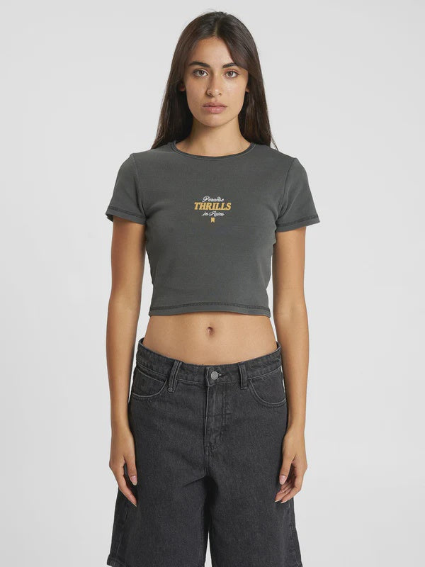 Thrills Sessions Baby Tee- Merch Black